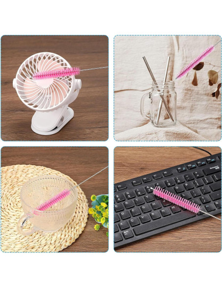 Cepillo de Limpieza de Pajitas PATIKIL 5 Pcs Rosa Nylon Cepillo de Limpieza de Pajitas PATIKIL 5 Pcs Rosa Nylon