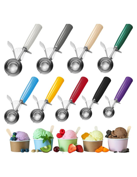 Hsei 9 Pcs Cucharas de Acero Inoxidable para Helado y Galletas Hsei 9 Pcs Cucharas de Acero Inoxidable para Helado y Galletas