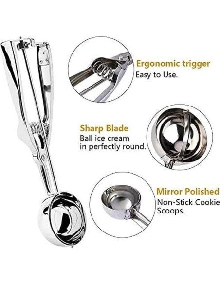 Juego de 3 cucharas para helado Rongfeng de acero inoxidable Juego de 3 cucharas para helado Rongfeng de acero inoxidable