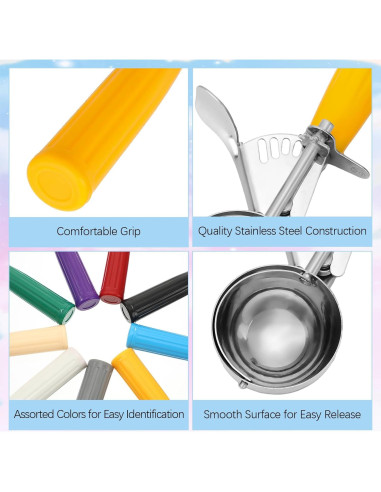 Hsei 9 Pcs Cucharas de Acero Inoxidable para Helado y Galletas