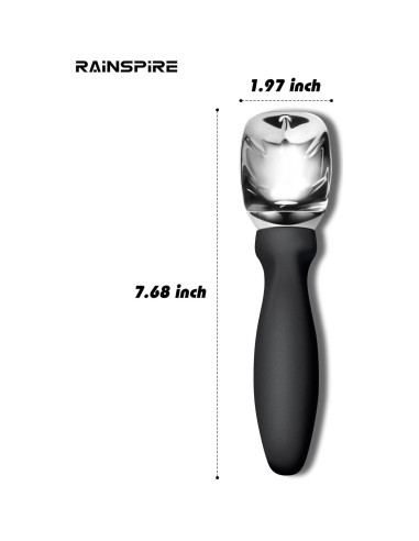 Cuchara de Helado Rainspire Acero Inoxidable Negra 19.5cm
