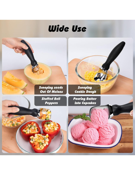 Cuchara de Helado Rainspire Acero Inoxidable Negra 19.5cm Cuchara de Helado Rainspire Acero Inoxidable Negra 19.5cm