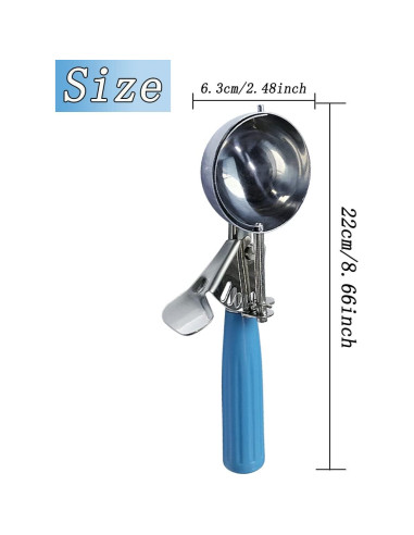 Cucharón de Acero Inoxidable 304 con Mango Ergonómico Azul 6.3 cm
