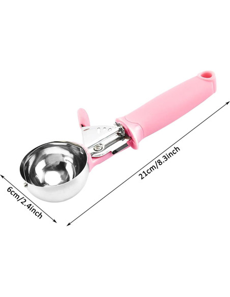 Paquete de 2 cucharas para helado Auswalar con mango rosa Paquete de 2 cucharas para helado Auswalar con mango rosa
