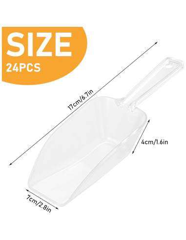 24 Cucharas Mini de Cocina Lemecima 16.5 cm Plástico Claro