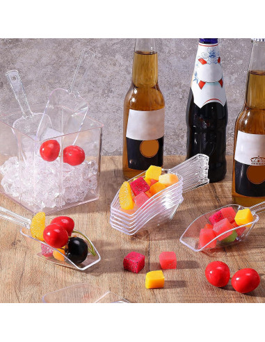 24 Cucharas Mini de Cocina Lemecima 16.5 cm Plástico Claro