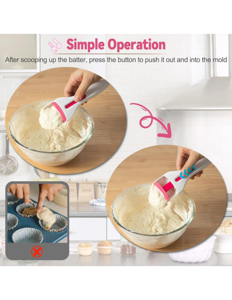 Set 2 Cucharones para Masa Sykexonm Rosa y Blanco Set 2 Cucharones para Masa Sykexonm Rosa y Blanco