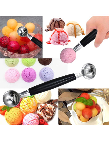 Juego de 4 cucharas de helado de acero inoxidable 430