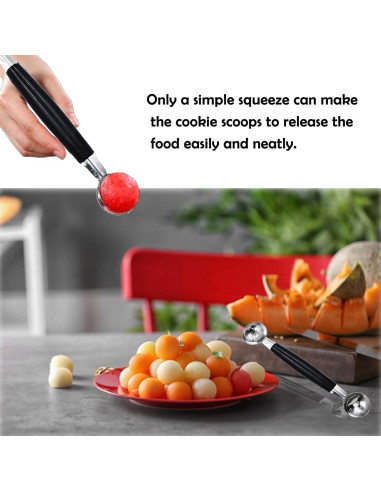 Juego de 2 cucharas de helado de acero inoxidable 18 cm