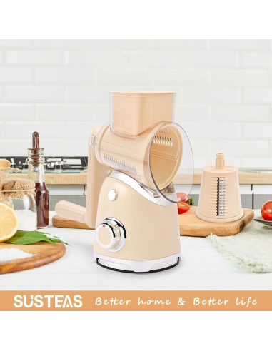 Rallador de Queso Rotativo SUSTEAS con 6 Cuchillas Intercambiables