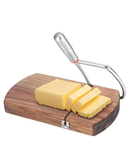 Cortador de Queso de Madera Qiuruoo 23.3 cm Acero Inoxidable Cortador de Queso de Madera Qiuruoo 23.3 cm Acero Inoxidable