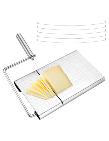 Cortador de Queso WarmHut con Alambre y 5 Reemplazos - Acero Inoxidable