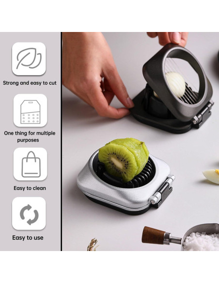 Cortador de Huevos Multifuncional EAZHOP Acero Inoxidable Plata Cortador de Huevos Multifuncional EAZHOP Acero Inoxidable Plata