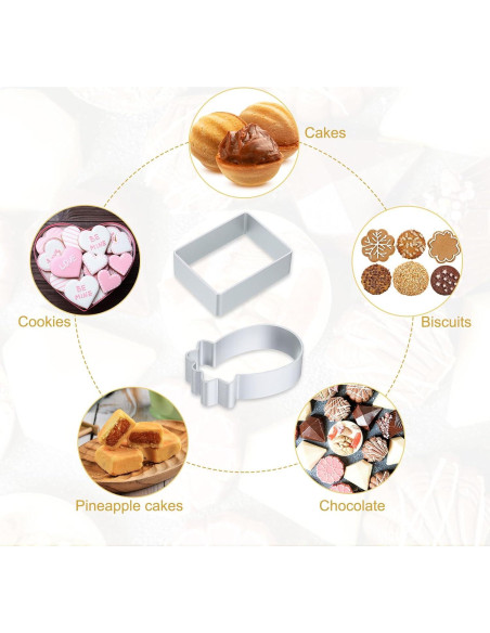 Juego de Cortadores de Galletas uxcell 26 Piezas Aluminio Antiadherente Juego de Cortadores de Galletas uxcell 26 Piezas Aluminio Antiadherente
