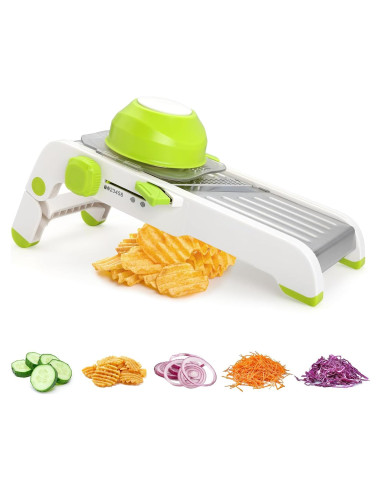 Cortador de Mandolina Foyucool Ajustable Acero Inoxidable Verde