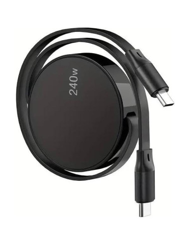 Cable Retráctil BoxWave USB Tipo-C 240W - Negro