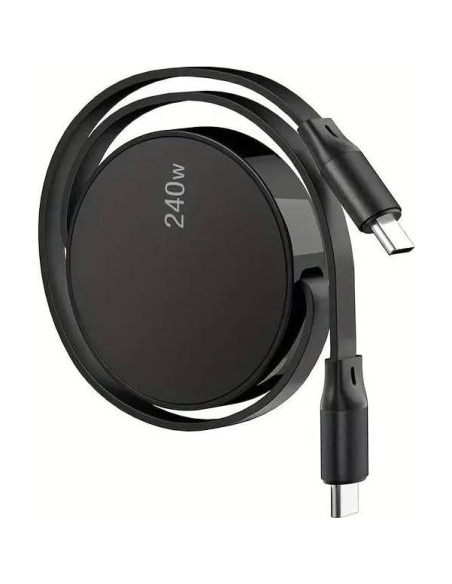 Cable Retráctil BoxWave USB Tipo-C 240W - Negro Cable Retráctil BoxWave USB Tipo-C 240W - Negro