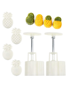 Set de 2 Moldes de Plástico Piña para Mooncake Aswewamt