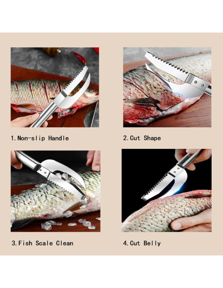 Juego de Herramientas de Acero Inoxidable Wjwumha para Camarones y Pescado Juego de Herramientas de Acero Inoxidable Wjwumha para Camarones y Pescado