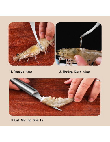 Juego de Herramientas de Acero Inoxidable Wjwumha para Camarones y Pescado
