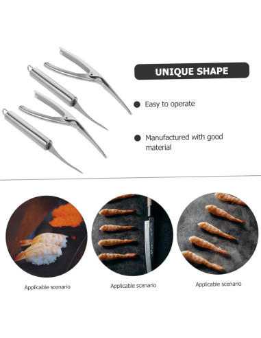 Cabilock Herramienta de Acero Inoxidable para Limpiar Camarones