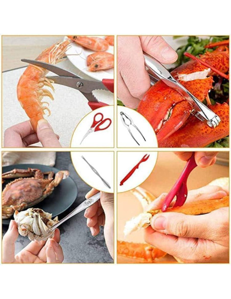 Juego de Herramientas para Mariscos 21 Piezas YWHWXB Juego de Herramientas para Mariscos 21 Piezas YWHWXB
