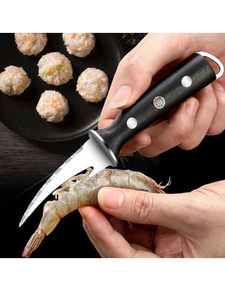 Limpiador de Camarones Luxshiny Acero Inoxidable 7.07cm Limpiador de Camarones Luxshiny Acero Inoxidable 7.07cm
