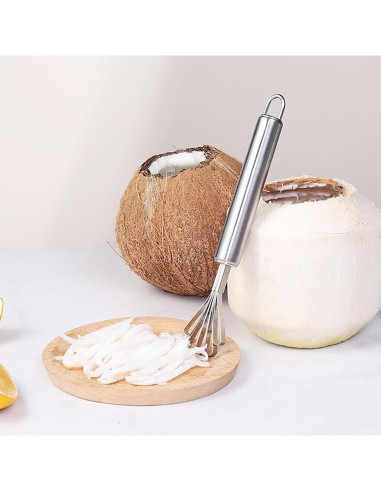 Set de 3 Raspadores de Coco y Melón CRZQXOUR - Acero Inoxidable