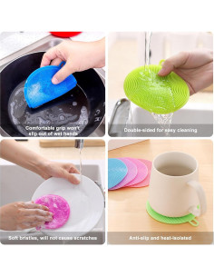 Esponjas de Silicona Reutilizables MISSJOJIAY - Paquete de 12 2