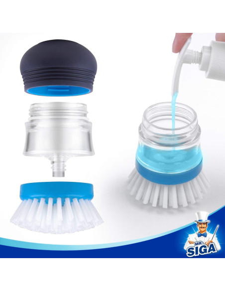 Juego de Cepillo de Palma con Dispensador de Jabón MR.SIGA Juego de Cepillo de Palma con Dispensador de Jabón MR.SIGA