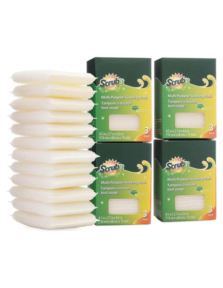 Almohadillas de limpieza multiusos Scrub-It - 12 unidades sin rayones Almohadillas de limpieza multiusos Scrub-It - 12 unidades sin rayones