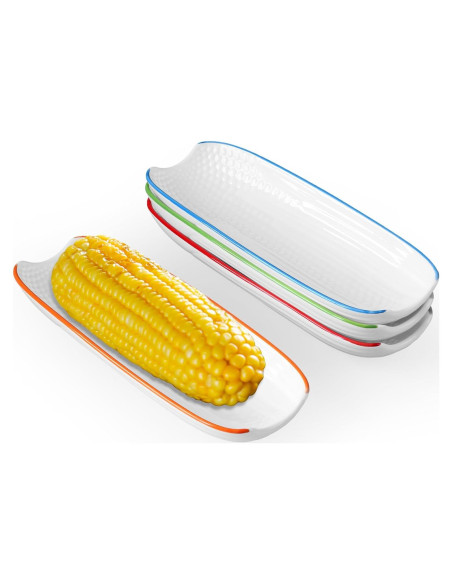 Platos para Mazorcas de Maíz Cinf - Cerámica Antideslizante 4 Pzas Platos para Mazorcas de Maíz Cinf - Cerámica Antideslizante 4 Pzas