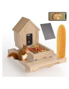 Comedero Inteligente para Ardillas WISDOMRAINBOW con Cámara Solar