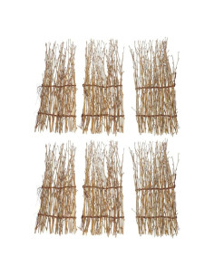 Kisangel 6 Piezas Plato Decorativo de Sushi de Bambú 28x12 cm