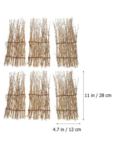 Kisangel 6 Piezas Plato Decorativo de Sushi de Bambú 28x12 cm 2