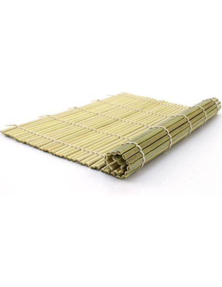 Kit de Sushi BambooMN - 2 Esteras de Bambú Verde, Cucharón y Plato Kit de Sushi BambooMN - 2 Esteras de Bambú Verde, Cucharón y Plato