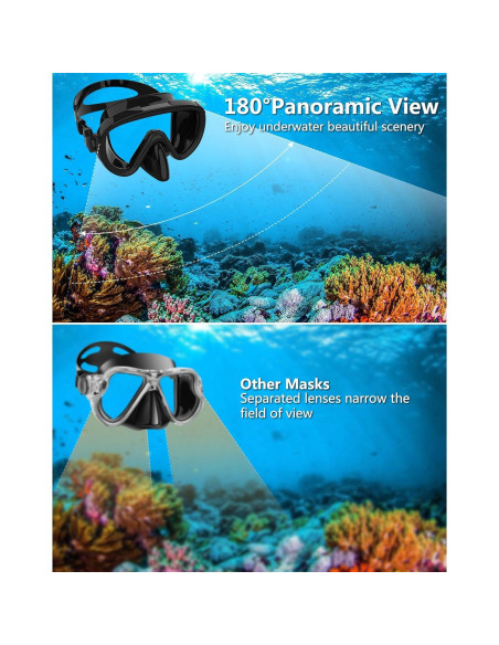 Máscara de Snorkel Bairuifu M8 Adultos 2 Paquetes Anti-vaho Máscara de Snorkel Bairuifu M8 Adultos 2 Paquetes Anti-vaho