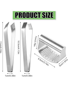 Juego de Prensa y Pelador de Ajo Acero Inoxidable Lasuroa 2