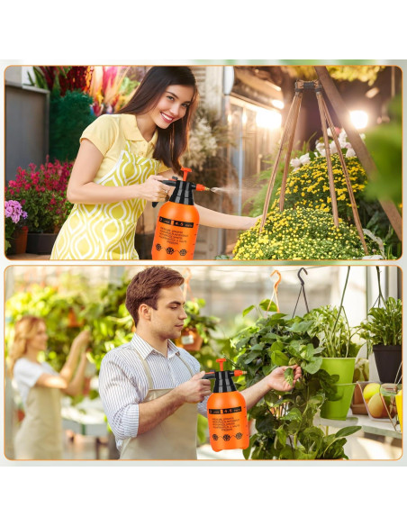 3 Pulverizadores de Mano TREEHAC 2L Naranja Ajustable 3 Pulverizadores de Mano TREEHAC 2L Naranja Ajustable