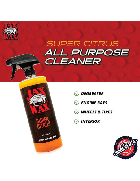 Limpiador Multiusos Jax Wax Super Citrus 0.91 kg - Spray para Autos Limpiador Multiusos Jax Wax Super Citrus 0.91 kg - Spray para Autos