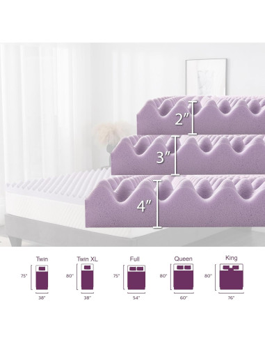 Cubierta de colchón viscoelástico MLILY 4" individual morado