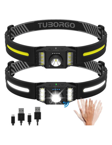 Linterna Frontal LED TUBORGO TD1200-2 Recargable 9 Modos
