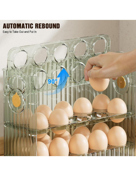Soporte para Huevos MIHEALPET 30 Huevos 3 Niveles Verde Soporte para Huevos MIHEALPET 30 Huevos 3 Niveles Verde