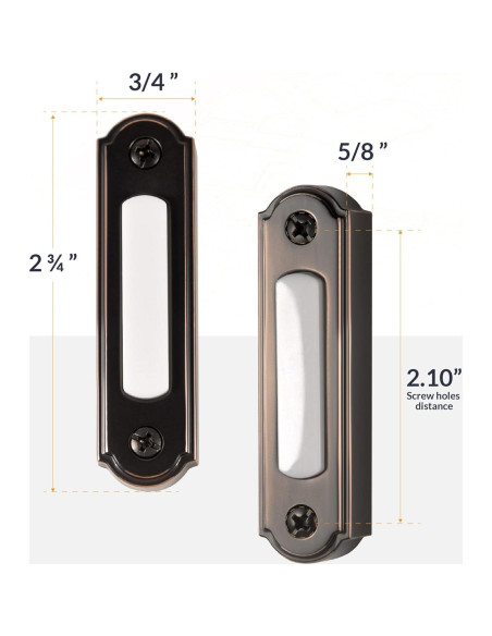 Botón Timbre de Puerta LED Newhouse Hardware Bronce Botón Timbre de Puerta LED Newhouse Hardware Bronce