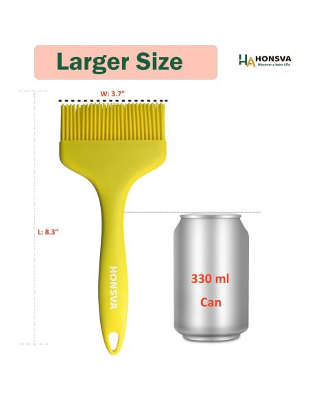 Brocha de Silicona Honsva 21.6 cm Resistente al Calor Amarillo Brocha de Silicona Honsva 21.6 cm Resistente al Calor Amarillo