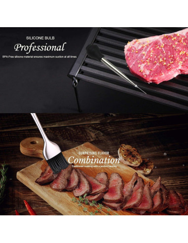 Set de Baster de Pavo KAYCROWN Acero Inoxidable con Brocha