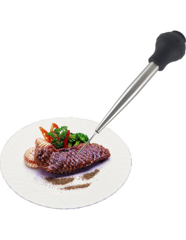 Jeringa para Pavo Roca de Acero Inoxidable 44ml con Aguja y Cepillo