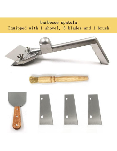 Raspador de Parrilla Pesado Botiliceer con 4 Cuchillas y Cepillo