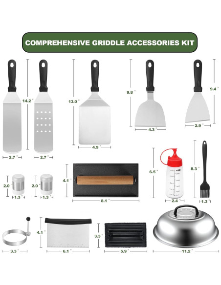 Kit de Accesorios para BBQ EWFEN 18 Piezas Acero Inoxidable Kit de Accesorios para BBQ EWFEN 18 Piezas Acero Inoxidable