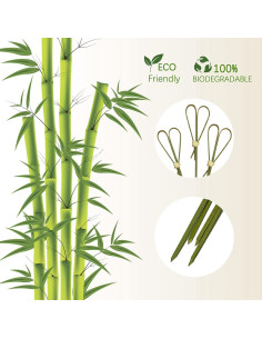 100 Palillos de Cóctel de Bambú Corazón HXYCNNA 12 cm Cian 2